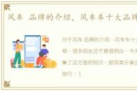 风车 品牌的介绍，风车车十大品牌排行榜