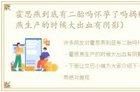 霍思燕到底有二胎吗怀孕了吗揭秘（霍思燕生产的时候大出血有阴影）