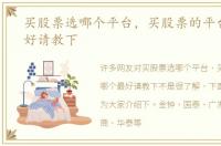 买股票选哪个平台，买股票的平台哪个最好请教下