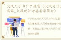 火风儿子为什么姓霍（火风为什么和前妻离婚_火风现任老婆姜华简介）