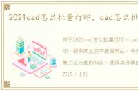 2021cad怎么批量打印，cad怎么批量打印