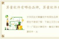 算量软件有哪些品牌，算量软件有哪些