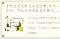 手机自动关机充不进去电,也开不了机怎么办呀，手机自动关机充不进去电，也开不了机怎么办