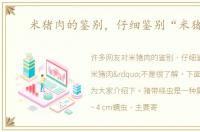 米猪肉的鉴别，仔细鉴别“米猪肉”