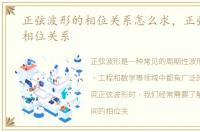 正弦波形的相位关系怎么求，正弦波形的相位关系