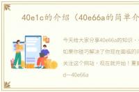40e1c的介绍（40e66a的简单介绍）