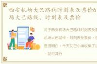 西安机场大巴路线时刻表及票价6，西安机场大巴路线、时刻表及票价