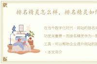 排名精灵怎么样，排名精灵如何用