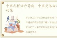 中医怎样治疗肾病，中医是怎么治疗肾病的呢