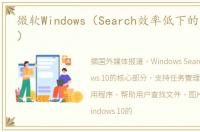 微软Windows（Search效率低下的解决办法）