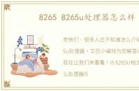 8265 8265u处理器怎么样