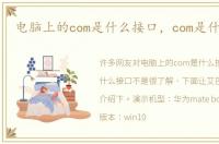 电脑上的com是什么接口，com是什么接口