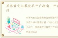 国泰君安证券股票开户指南，开户流程介绍
