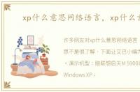 xp什么意思网络语言，xp什么意思