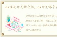os谁是开关的介绍，os开关哪个是开关