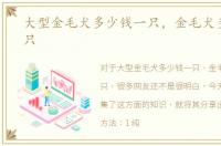 大型金毛犬多少钱一只，金毛犬多少钱一只