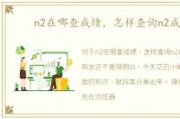 n2在哪查成绩，怎样查询n2成绩