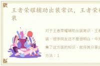 王者荣耀辅助出装常识，王者荣耀辅助出装