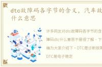 dtc故障码各字节的含义，汽车故障码dtc什么意思