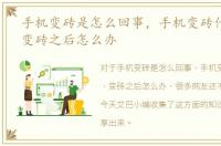 手机变砖是怎么回事，手机变砖什么意思，变砖之后怎么办