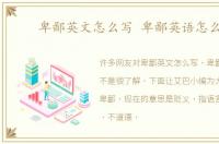 卑鄙英文怎么写 卑鄙英语怎么说