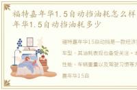 福特嘉年华1.5自动挡油耗怎么样，福特嘉年华1.5自动挡油耗多少