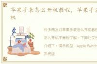 苹果手表怎么开机教程，苹果手表怎么开机