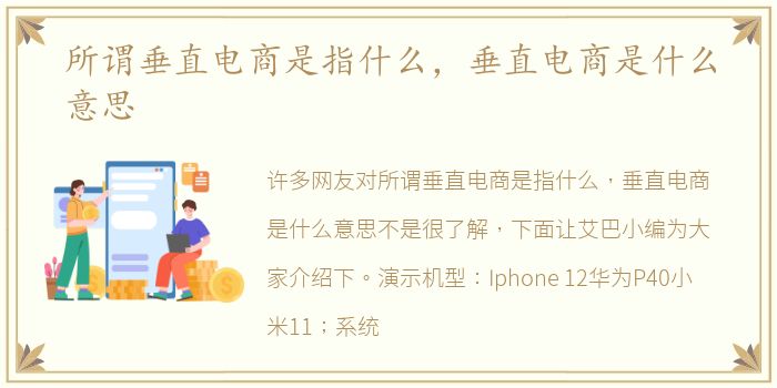 所谓垂直电商是指什么，垂直电商是什么意思