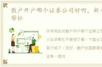 散户开户哪个证券公司好啊，新手小白求帮忙