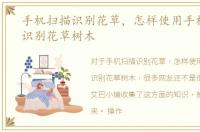 手机扫描识别花草，怎样使用手机扫一扫识别花草树木