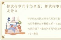 排放标准代号怎么看，排放标准查询代号是什么