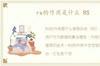 rs的作用是什么 RS