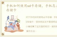 手机如何使用sd卡存储，手机怎么使用SD存储卡