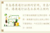 青岛港澳通行证预约官网，青岛市办理护照、港澳通行证怎么在网上预约