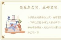 债券怎么买，在哪里买