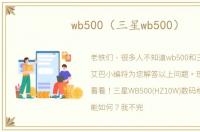 wb500（三星wb500）