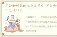 不饱和树脂的燃点是多少 不饱和聚酯树脂工艺流程图