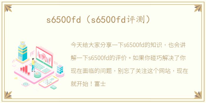 s6500fd（s6500fd评测）