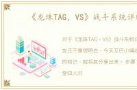 《龙珠TAG，VS》战斗系统详解