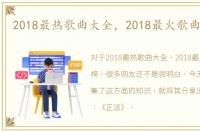 2018最热歌曲大全，2018最火歌曲排行榜