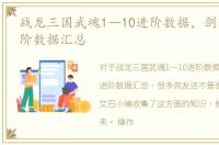 战龙三国武魂1―10进阶数据，剑雨江湖进阶数据汇总