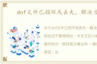 dnf文件已损坏或丢失，解决方案