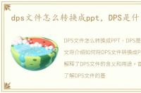 dps文件怎么转换成ppt，DPS是什么文件