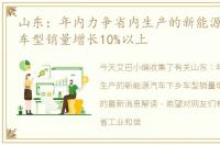 山东：年内力争省内生产的新能源汽车下乡车型销量增长10%以上