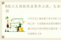 A股三大指数收盘集体上涨，大金融板块走强