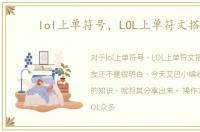 lol上单符号，LOL上单符文搭配