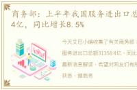 商务部：上半年我国服务进出口总额31358.4亿，同比增长8.5%