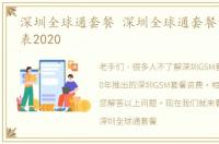 深圳全球通套餐 深圳全球通套餐资费一览表2020