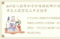dnf旅人勋章和守护珠搭配哪个好，DNF勋章怎么获得怎么开启勋章