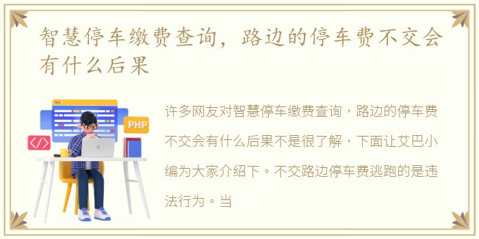 智慧停车缴费查询，路边的停车费不交会有什么后果